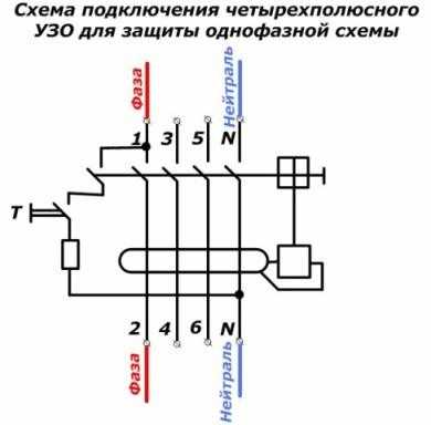 Схемы подключения УЗО и дифференциальных автоматов Схемы подключения УЗО и дифференциальных автоматов