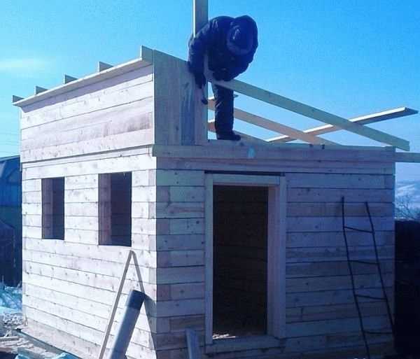 Как сделать односкатную крышу для бани