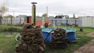 Дровяной водонагреватель для бассейна