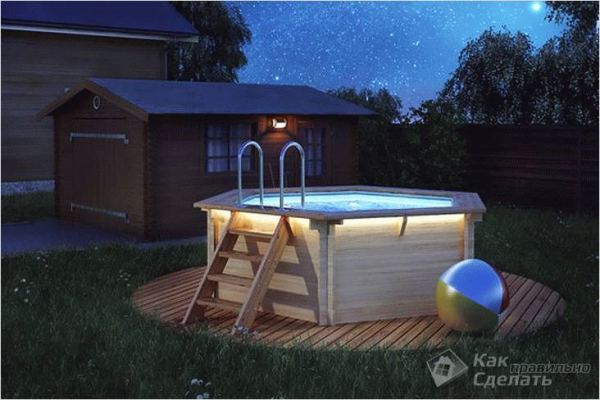 Деревянный бассейн