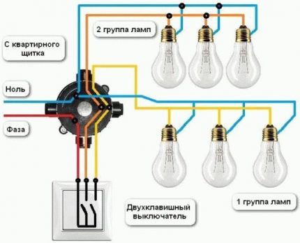 Схема подключения двухклавишного выключателя и пошаговое руководство по его установке Схема подключения двухклавишного выключателя и пошаговое руководство по его установке
